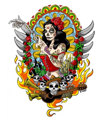 Pinup Día Muertos (chica)
